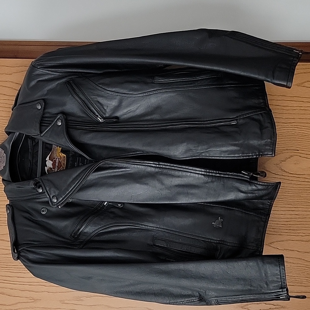 Harley Davidson Leather Jacket Womens Small Black